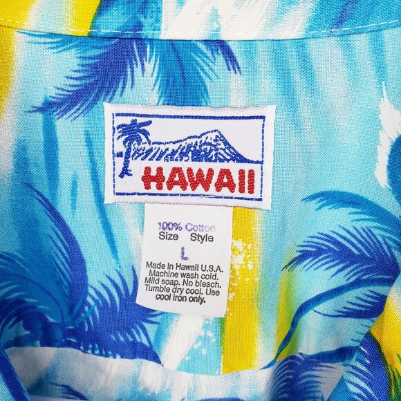 HAWAII Colorful Parrot Hawaiian S/S Shirt Button Up Men's Size Large *Minor Flaw - Picture 2 of 9